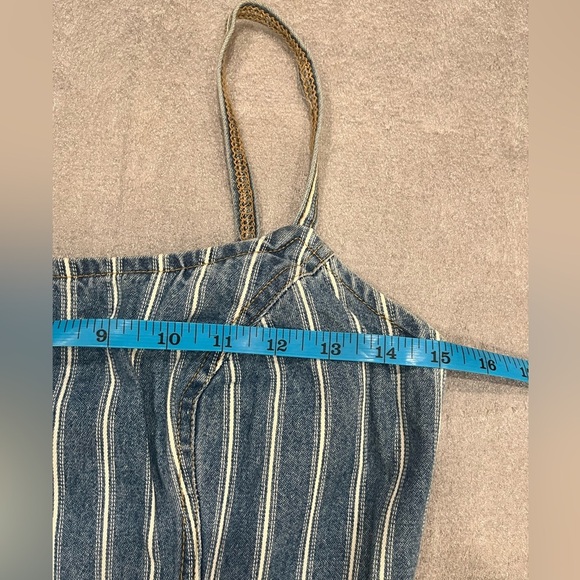 [Sz5/US:XS]DK Fish Spaghetti Striped Blue and White Maxi Denim Dress - Picture 5 of 9